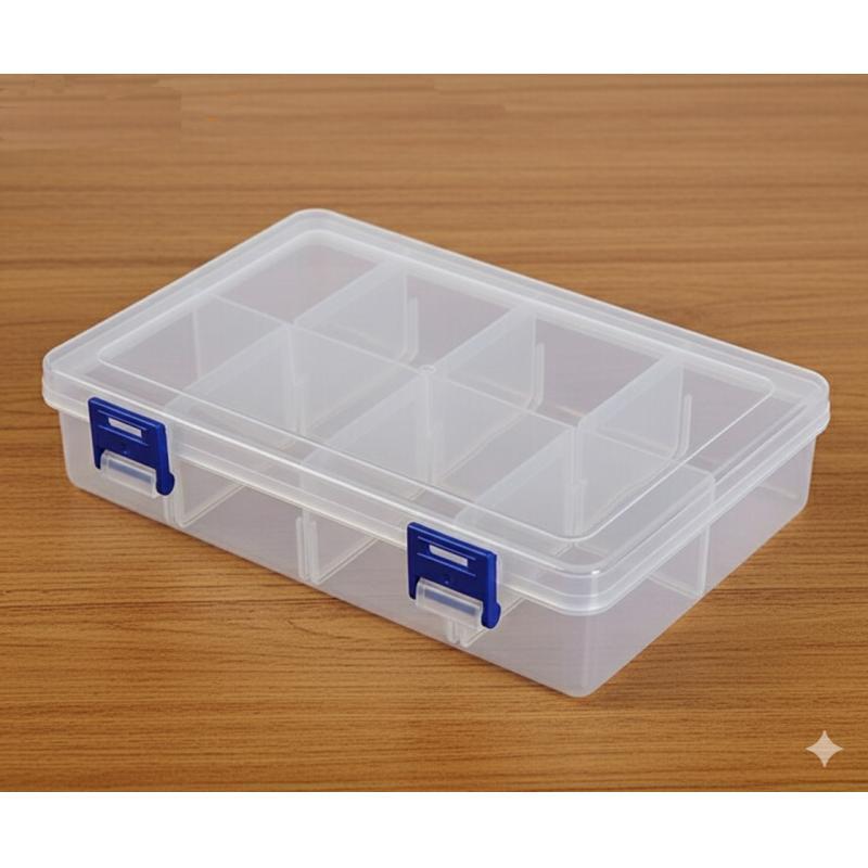 Gundam Multi-purpose 8 Compartment small parts storage Box - L Size