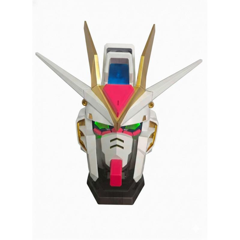 BN Head Collection Strike Freedom Gundam Head Display / Wearable Helmet with LED Light Display Base and Water Decal