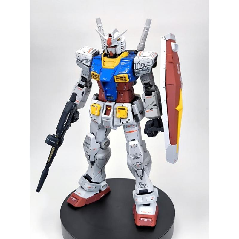 Siap Pasang Assembled PG 1/60 UNLEASHED RX-78-2 Gundam with Panel Line Water Decal and Top Coating