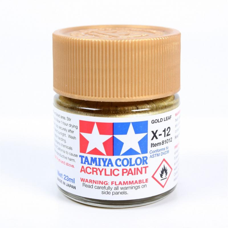 Tamiya Color Acrylic Paint X-12 (Gold Leaf) (23ml)