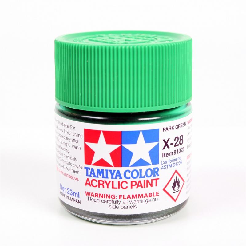 Tamiya Color Acrylic Paint X-28 (Park Green) (23ml)