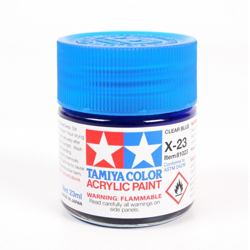 Tamiya Color Acrylic Paint X-23 (Clear Blue) (23ml)