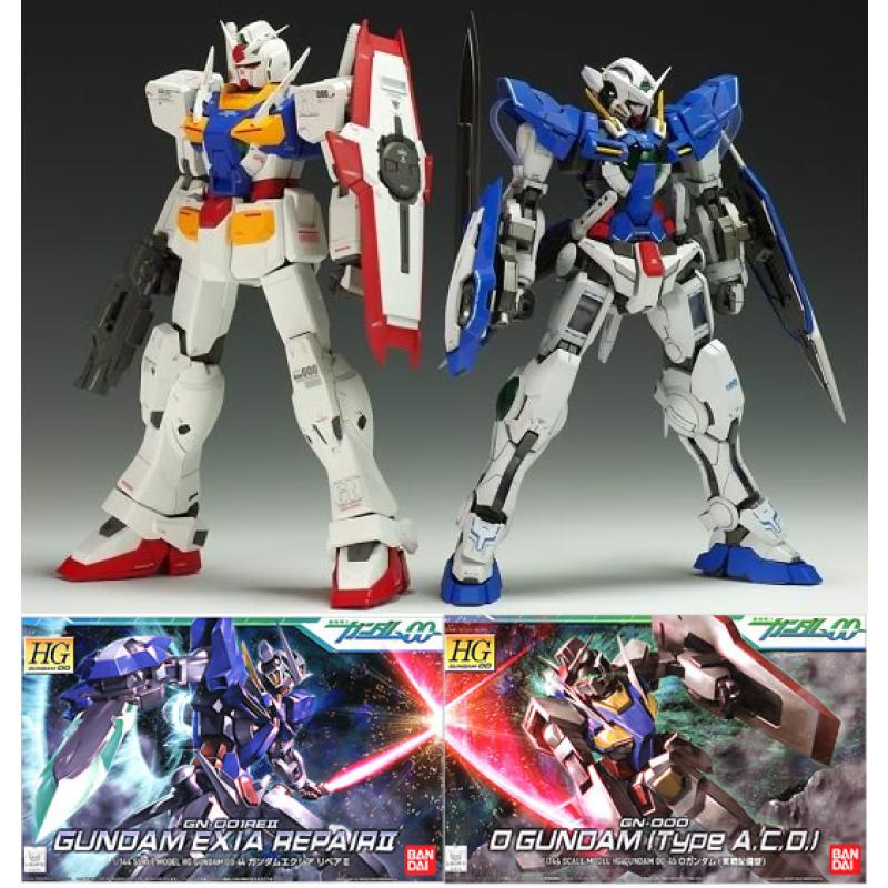 [2 in 1] HG 1/144 Exia Repair II + 0 Gundam A.C.D Type (Twin Pack)