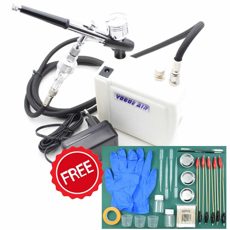 HS08 Mini Airbrush Compressor (Piston Type) Combo with Air brush Pen (Free Basic Painting Tools)