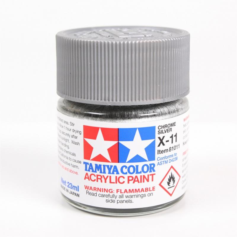 Tamiya Color Acrylic Paint X-11 (Chrome Silver) (23ml)