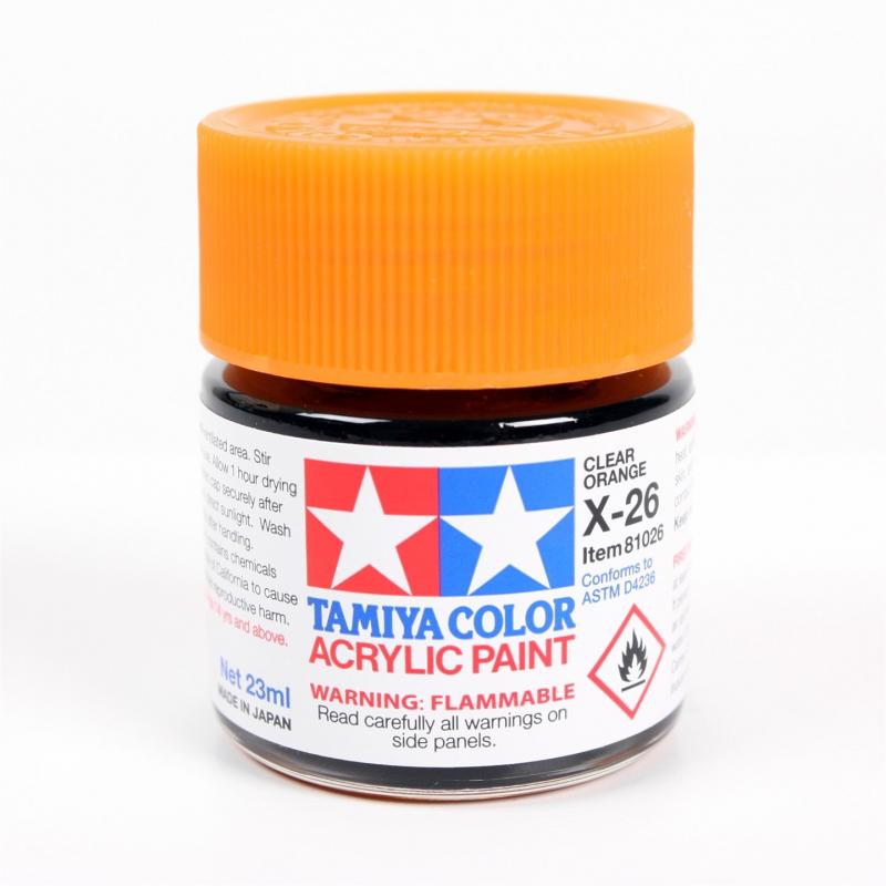 Tamiya Color Acrylic Paint X-26 (Clear Orange) (23ml)
