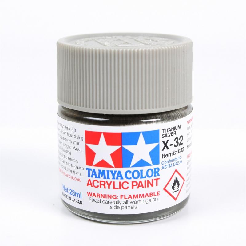 Tamiya Color Acrylic Paint X-32 (Titanium Silver) (23ml)