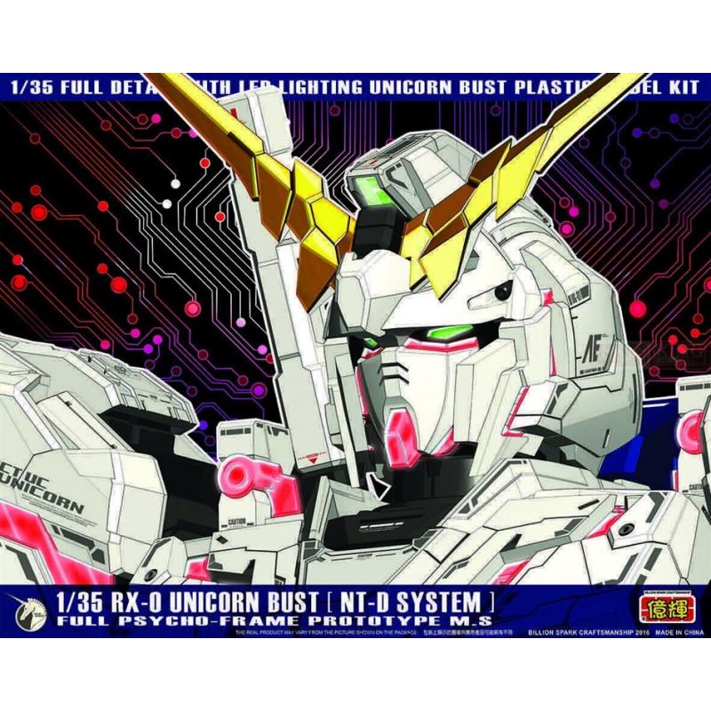 [Gundam Head] Yihui 1/35 RX-0 Gundam Unicorn Head Bust (Green Psycho Frame)
