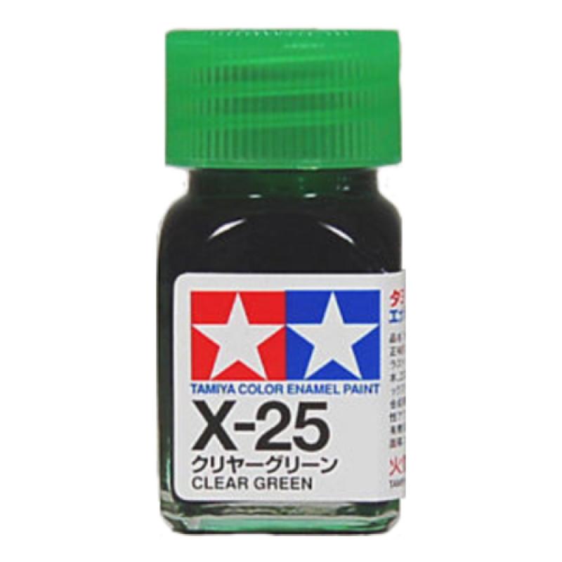 Tamiya Color Enamel Paint X-25 Clear Green (10ML)