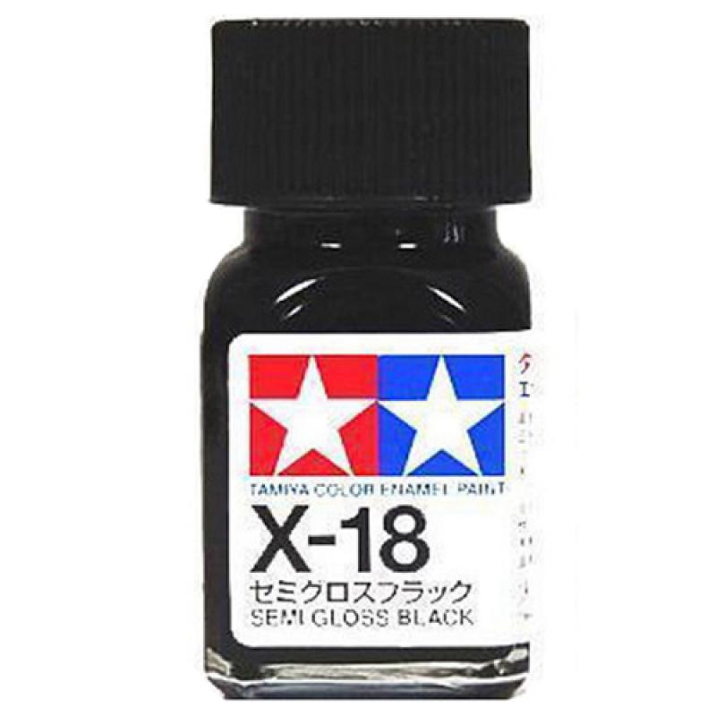 Tamiya Color Enamel Paint X-18 Semi Gloss Black (10ML)
