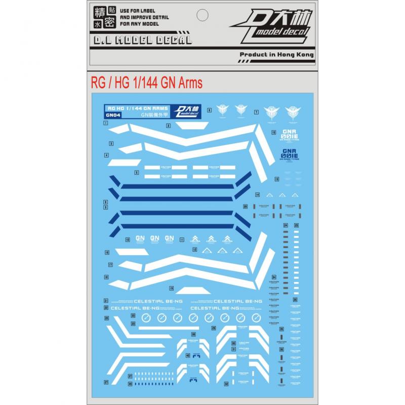 [Da Lin] Water Decal for RG / HG 1/144 GN Arms
