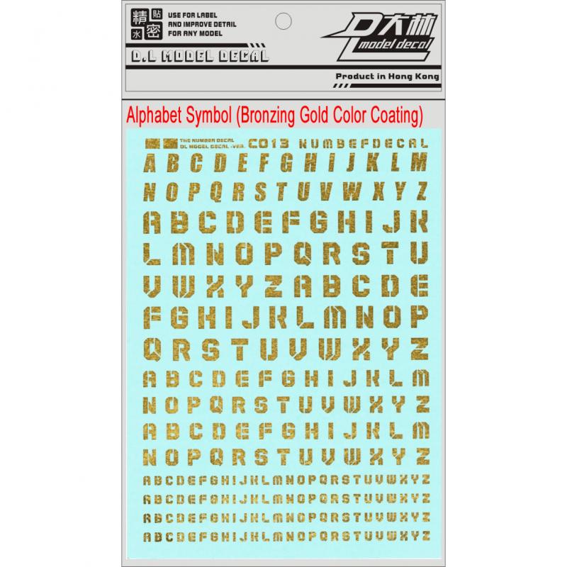 [Da Lin] Alphabet Symbol Water Decal C013 (Bronzing Gold Color Coating)