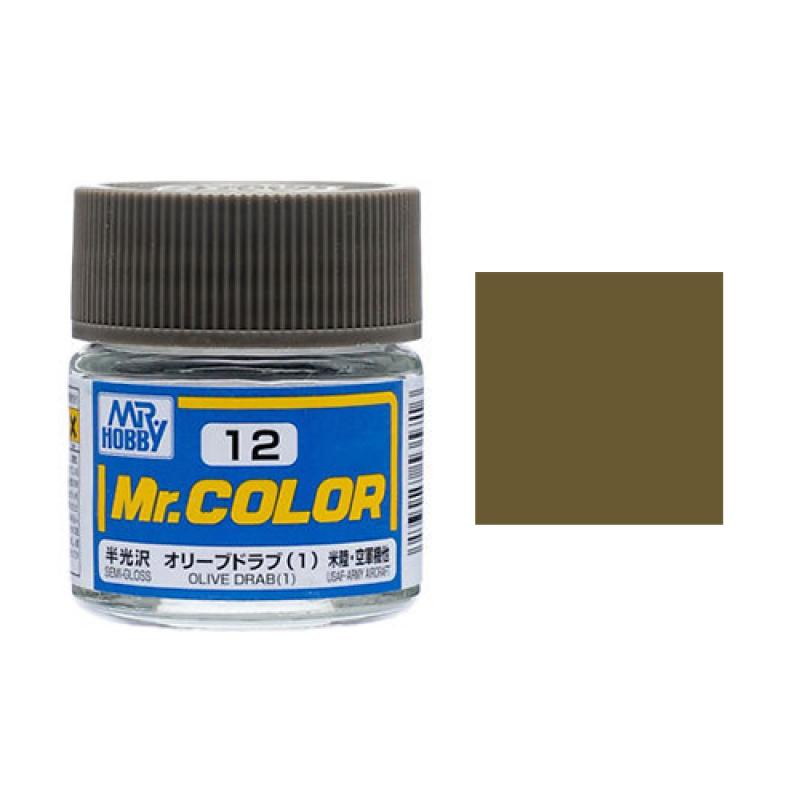 Mr. Hobby-Mr. Color-C012 Olive Drab Semi-Gloss (10ml)