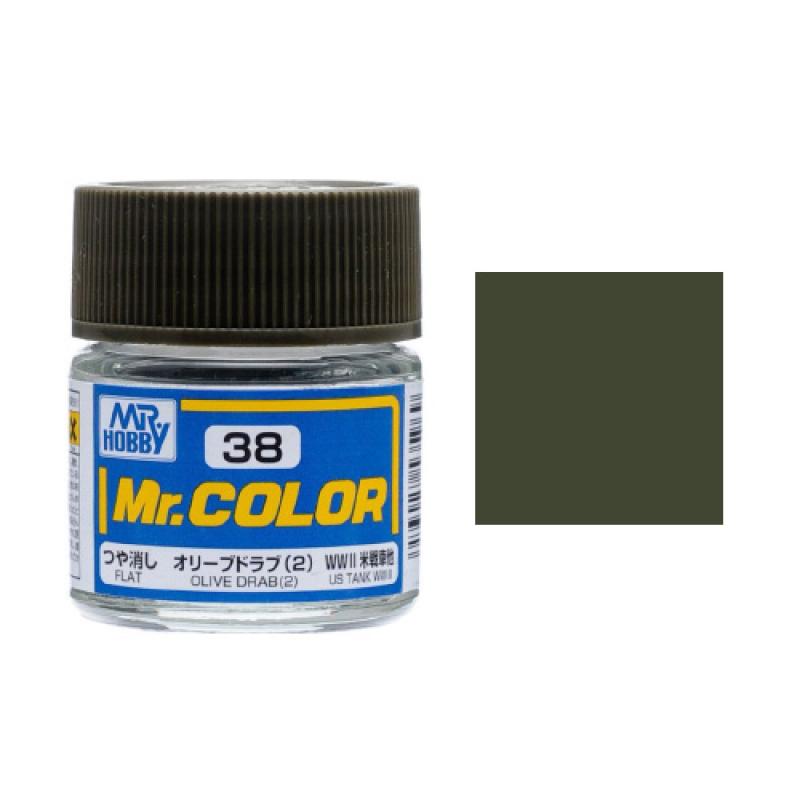 Mr. Hobby-Mr. Color-C038 Olive Drab (2) Flat (10ml)