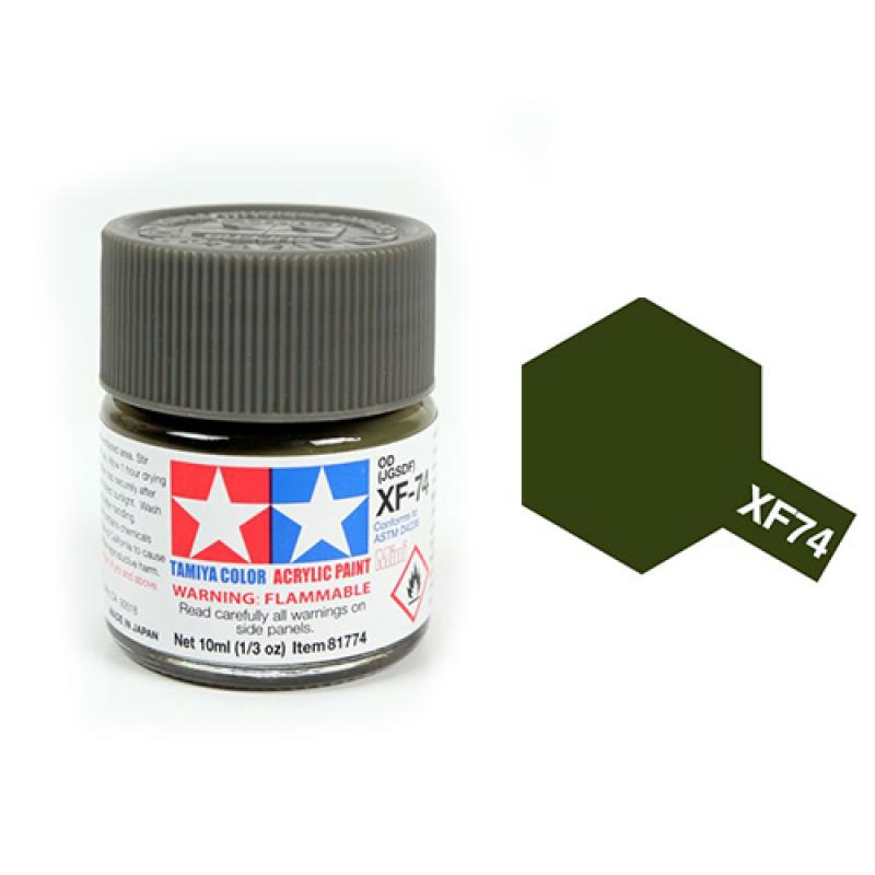Tamiya Color Acrylic Paint XF-74 Olive Drab (10ml)