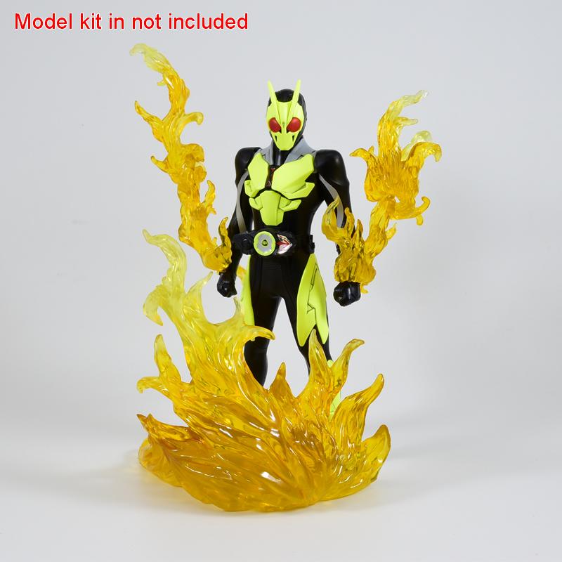 Flame Effect Parts and Damashii Action Base for modelling kits (Yellow Colour Flame)