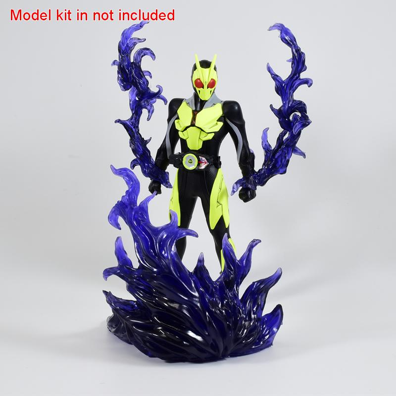 Flame Effect Parts and Damashii Action Base for modelling kits (Purple Colour Flame)