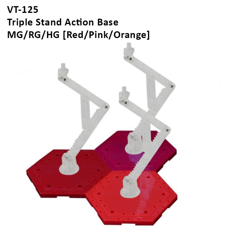 [Third Party] Triple Stand Action Base MG/RG/HG (Red/Pink/Orange)