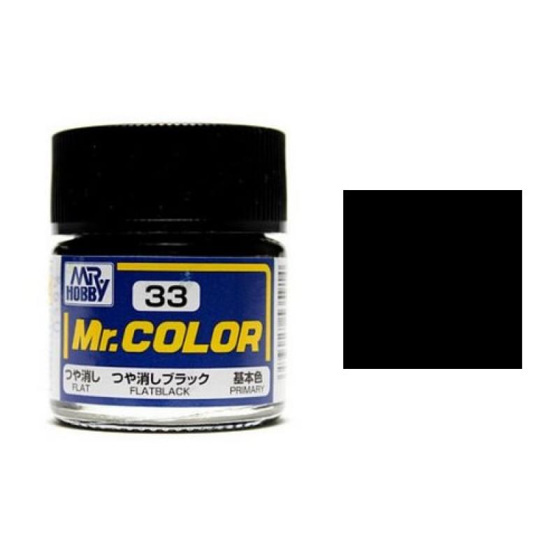 Mr. Hobby-Mr. Color-C033 Flat Black (10ml)