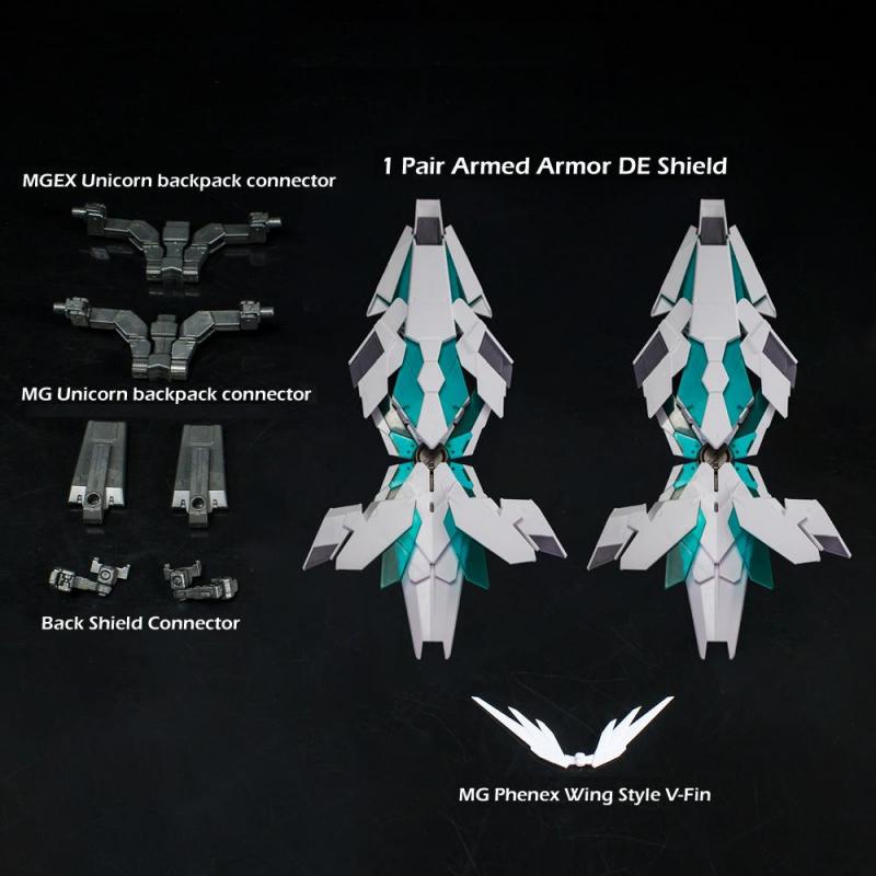 [Effect Wings] EW Unicorn Perfect Shield for 1/100 MG & MGEX [White/Green] (Armed Armor DE)