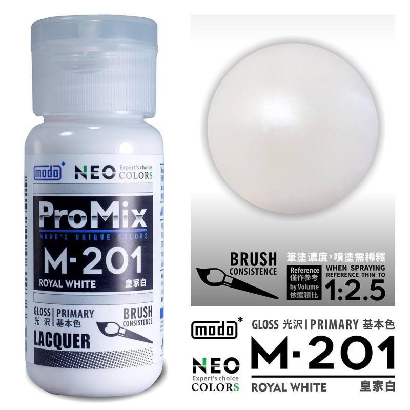 MODO ProMix Solvent Based Model Paint M-201 Royal White 30 ml
