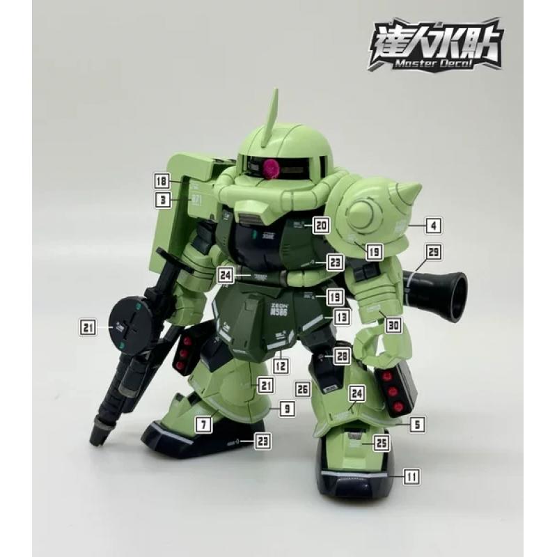 [Da Lin] Water Decal for SDCS Gundam Cross Silhouette Zaku (Red/Green) Gundam