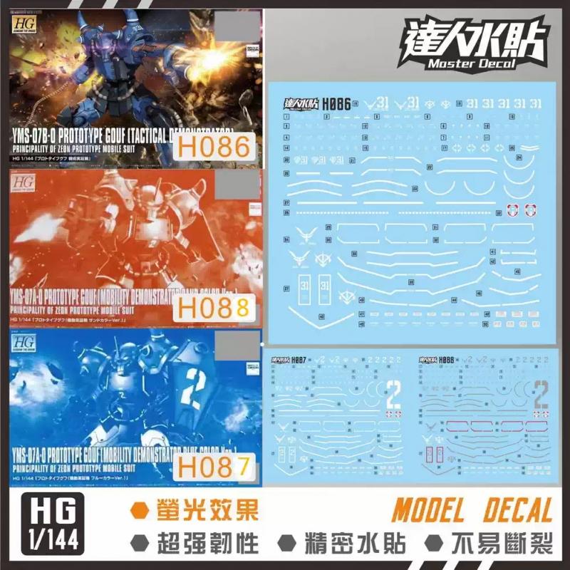 [Da Lin] Water Decal for HG 1/144 Prototype Gouf (Mobility Demonstrator Blue color ver.)