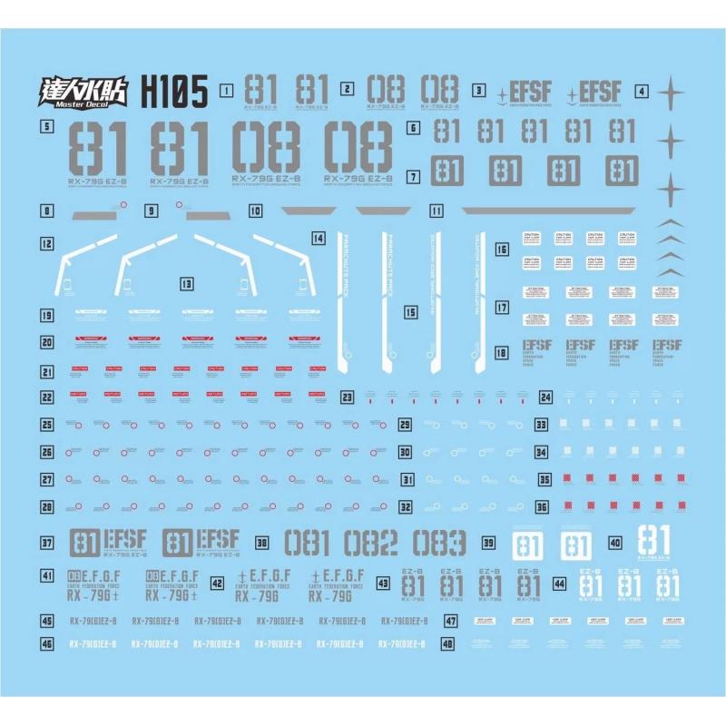 [Da Lin] Water Decal for HG 1/144 Ez8 Gundam