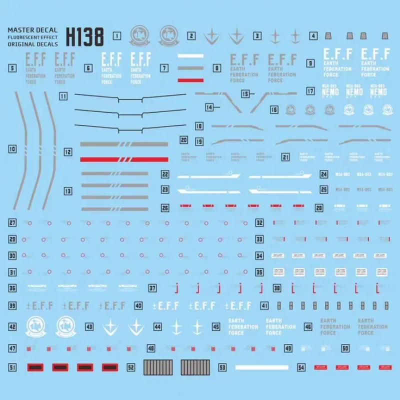 [Da Lin] Water Decal for HG 1/144 Nemo (Unicorn Desert Color Ver.)