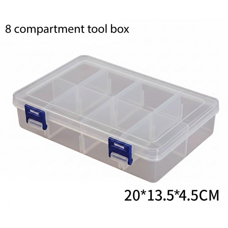 Gundam Multi-purpose 8 Compartment small parts storage Box - L Size