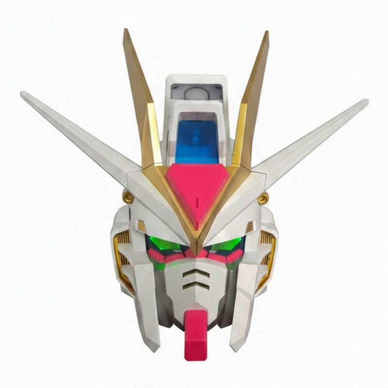 BN Head Collection Strike Freedom Gundam Head Display / Wearable Helmet with LED Light Display Base and Water Decal