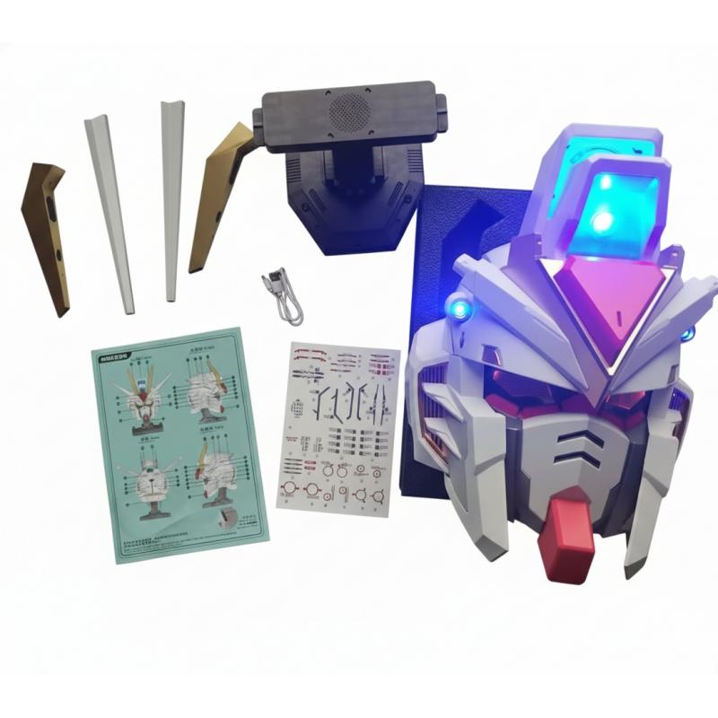 BN Head Collection Strike Freedom Gundam Head Display / Wearable Helmet with LED Light Display Base and Water Decal