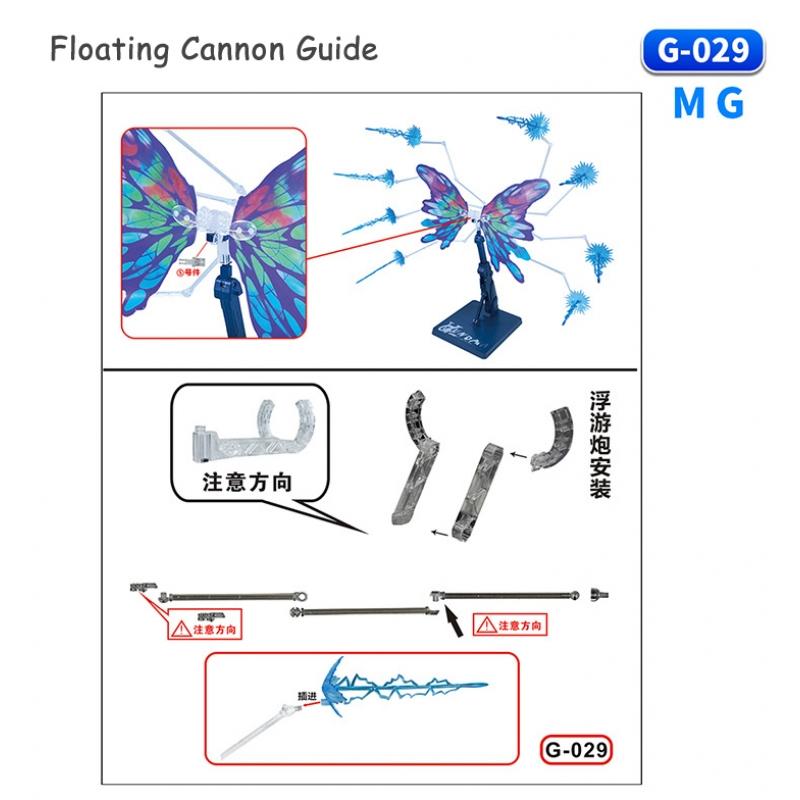 MG 1/100 Turn A Gundam Butterfly Wings and Floating Cannon Effect Parts + Dedicated base