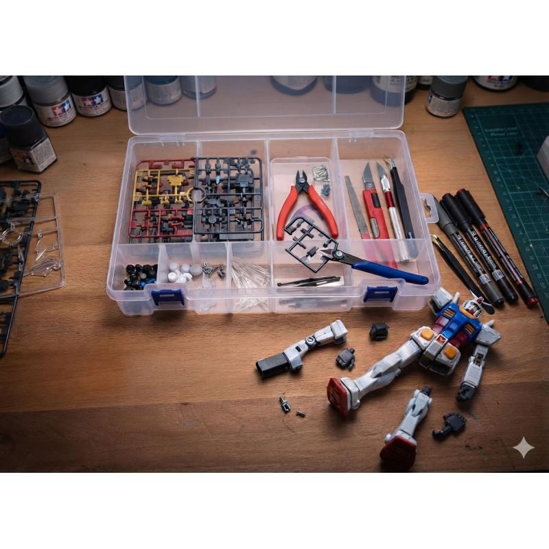 Gundam Multi-purpose 10 Compartment small parts storage Box - XL Size