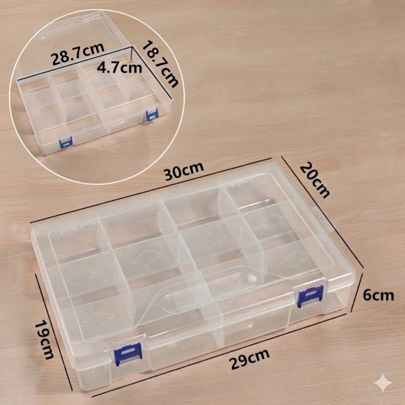 Gundam Multi-purpose 10 Compartment small parts storage Box - XL Size
