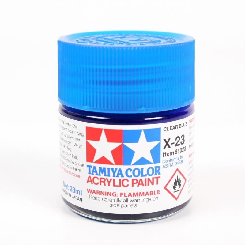 Tamiya Color Acrylic Paint X-23 (Clear Blue) (23ml)