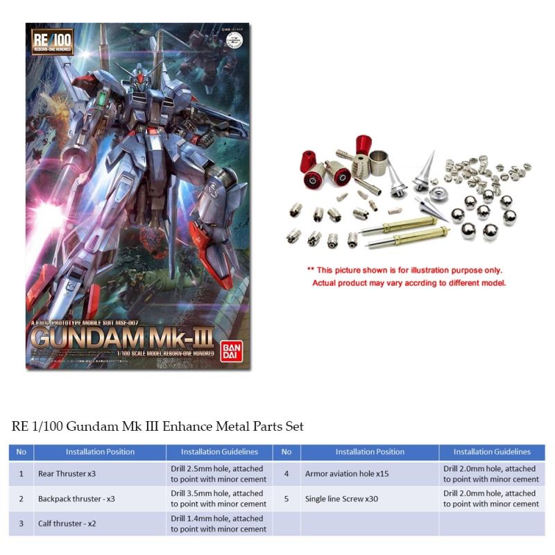 [Metal Part] RE 1/100 Gundam Mk III Metal Enhancement Part Set