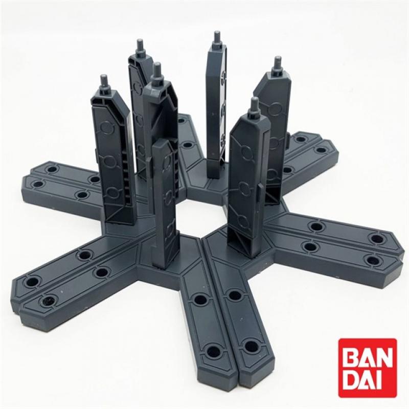 BANDAI Model Kit ACTION BASE mini for SD, HG, 1/144 - 3 Packets (6 Units) (GREY)
