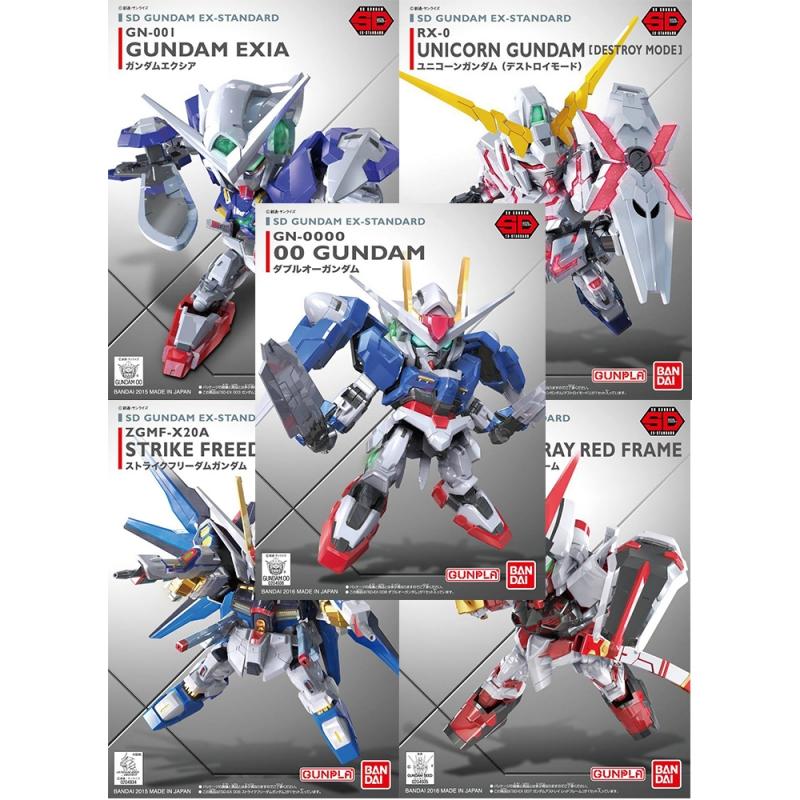 [5 in 1] SD Ex-Standard - Exia,Unicorn,S.Freedom,Red Frame,Gundam 00