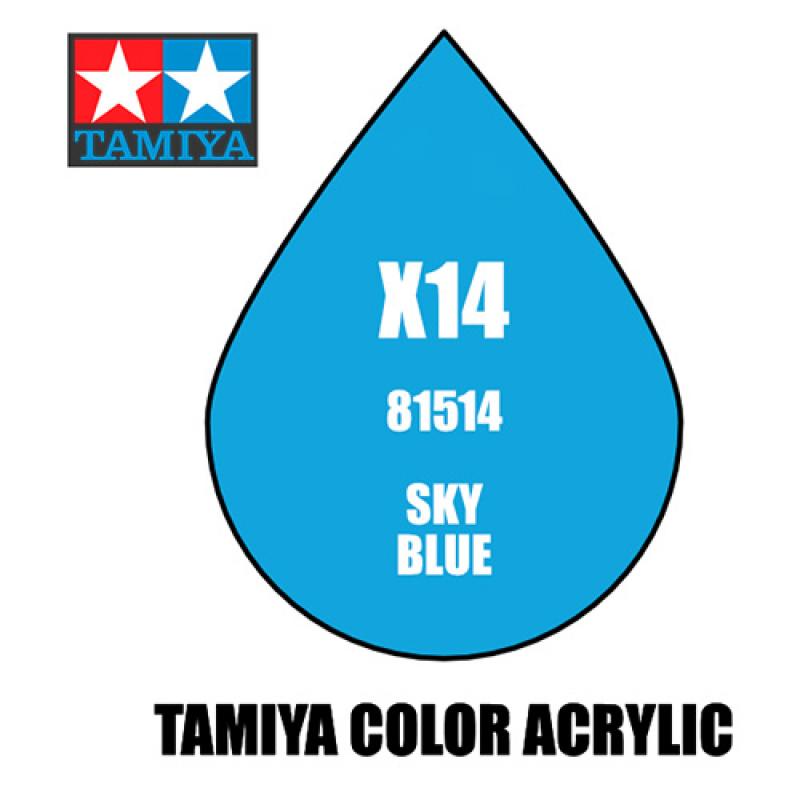 Tamiya Color Acrylic Paint Mini X-14 (Sky Blue) (10ml)