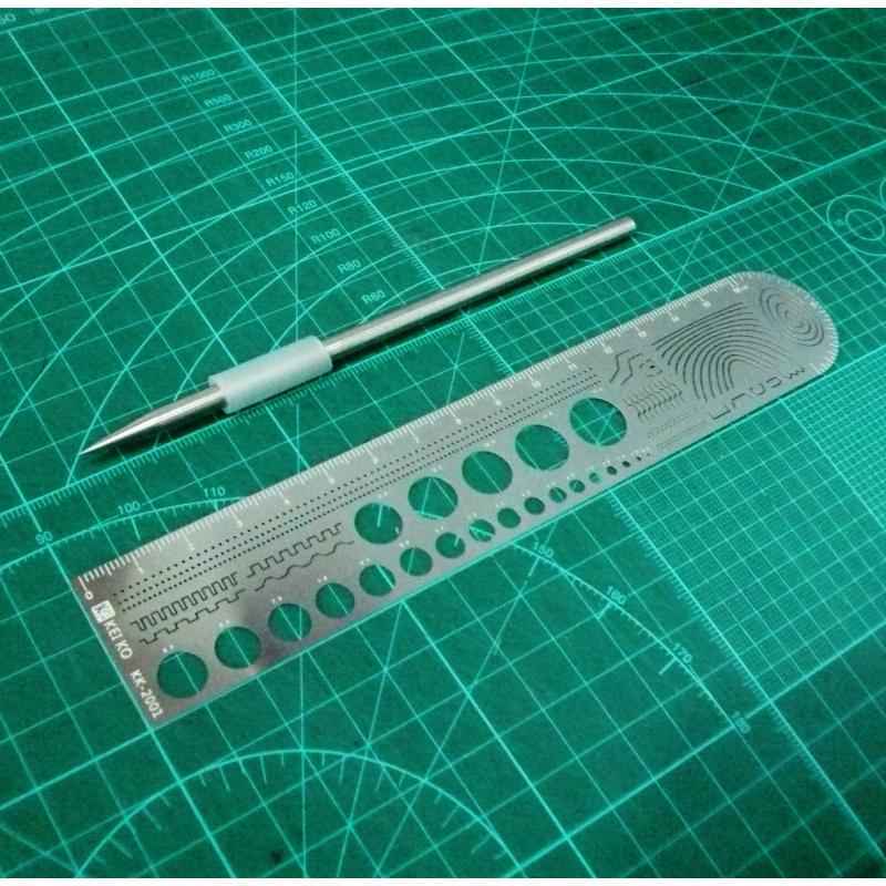 [Manwah] Stainless Steel Modeling Scriber with Scribing Template