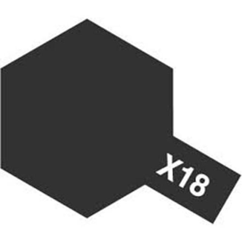 Tamiya Color Enamel Paint X-18 Semi Gloss Black (10ML)