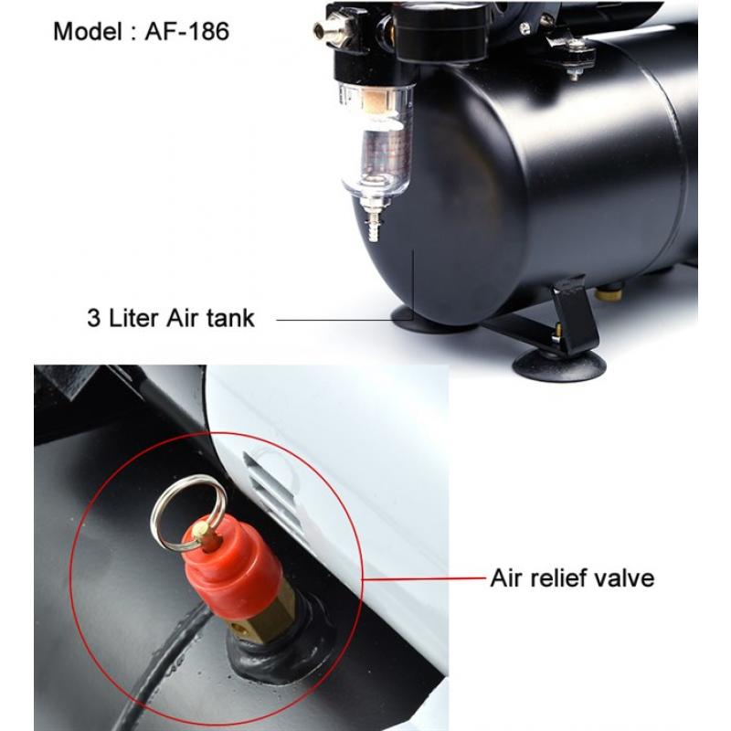 [HSENG] AF-186 Mini Airbrush Compressor 