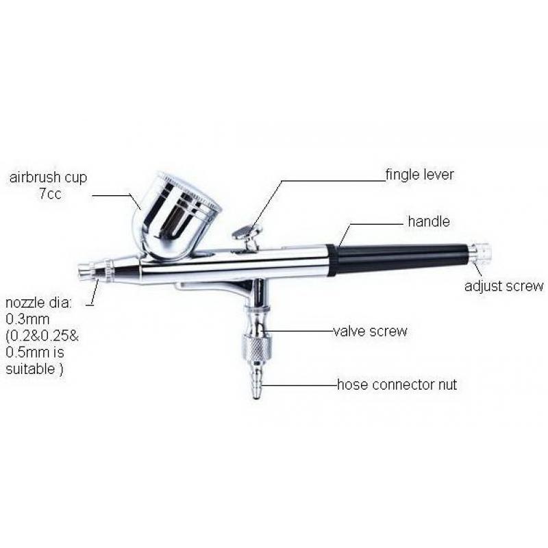 HS-30 Dual Action Top Gravity Feed Airbrush