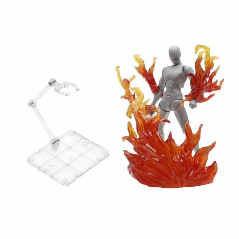 Flame Effect Parts and Damashii Action Base for modelling kits (Red Colour Flame)