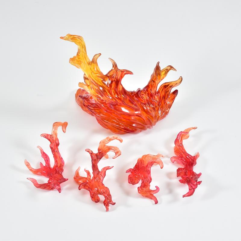 Flame Effect Parts and Damashii Action Base for modelling kits (Red Colour Flame)