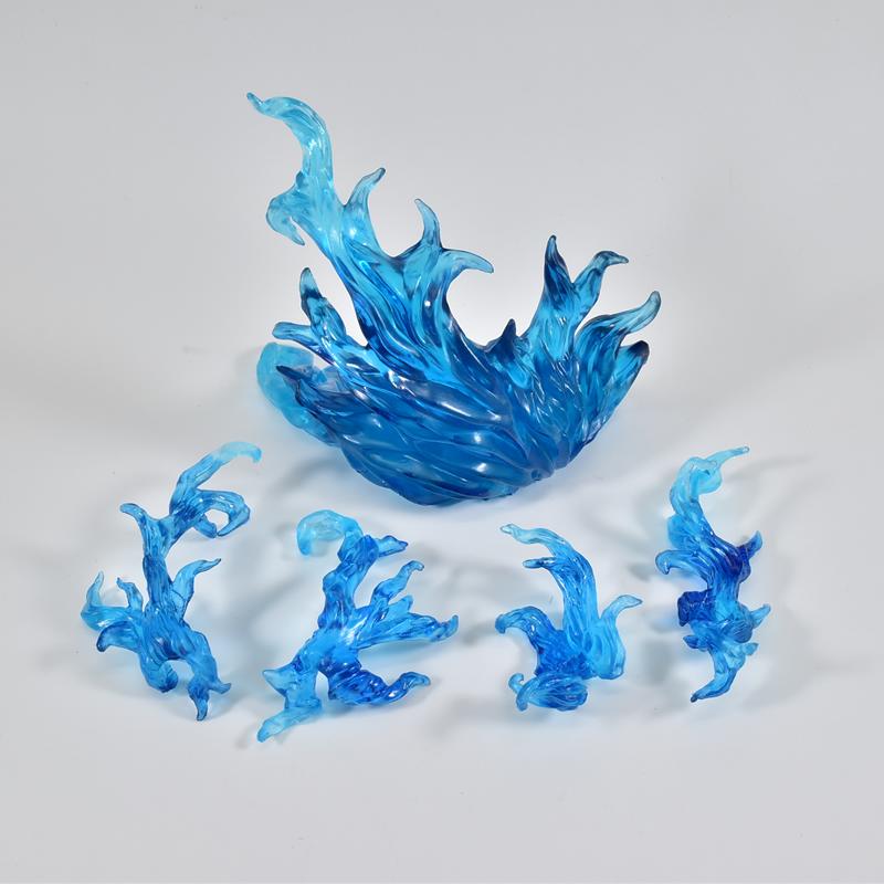 Flame Effect Parts and Damashii Action Base for modelling kits (Blue Colour Flame)