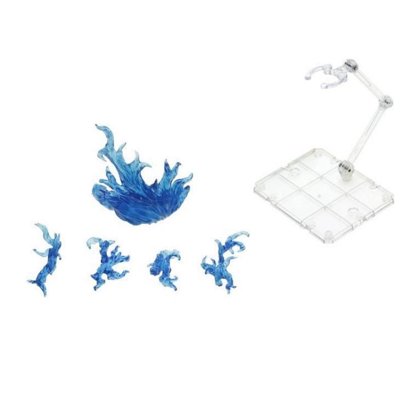Flame Effect Parts and Damashii Action Base for modelling kits (Blue Colour Flame)