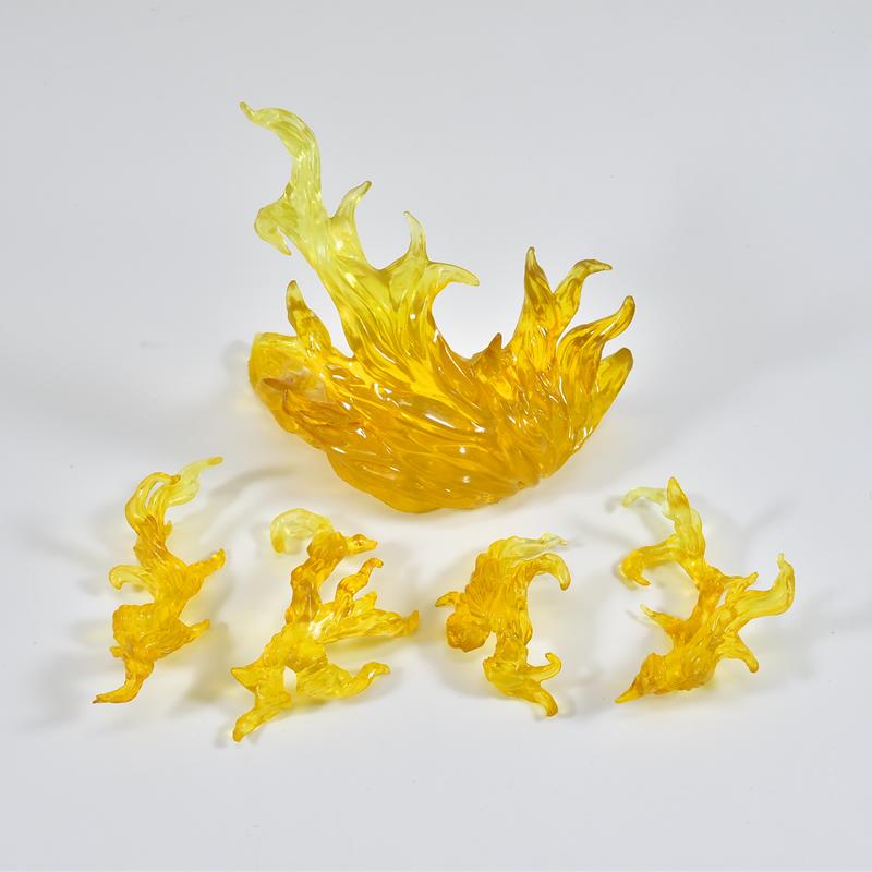 Flame Effect Parts and Damashii Action Base for modelling kits (Yellow Colour Flame)