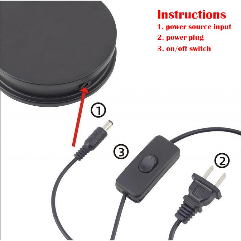 Model Kit 360 Degree Turntable Rotating Display Base - 25cm Black